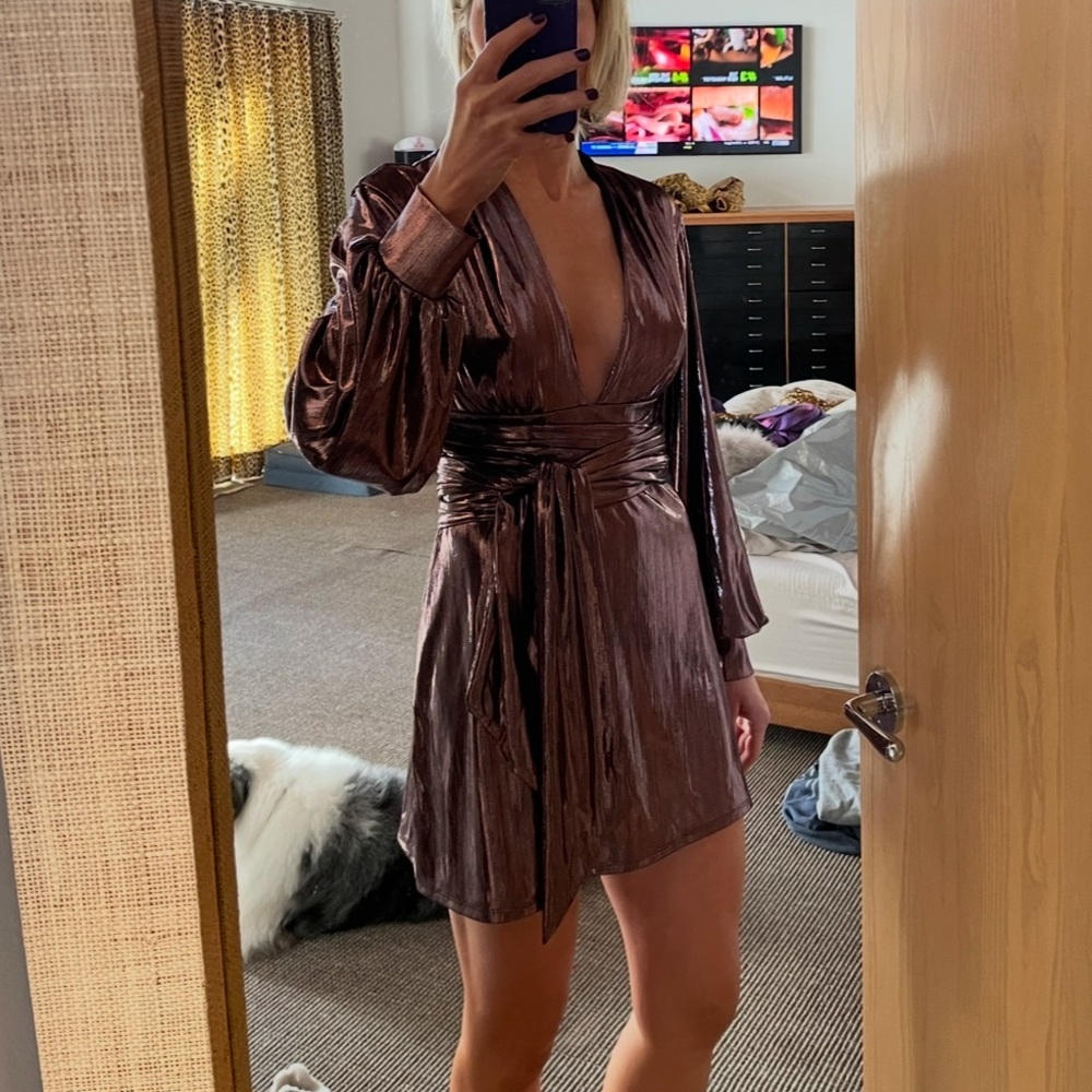 HOUSE OF HARLOW 1960 metallic dress